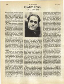Charles Rosen talks to Alan Blyth, Gramophone February 1971 Charles Rosen talks to Alan Blyth, Gramophone February 1971